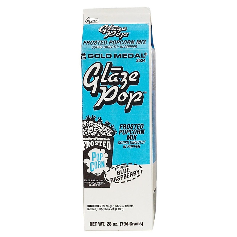 Gold Medal 2524 Glaze Pop Frosted Popcorn Mix 28 oz. - Blue Raspberry