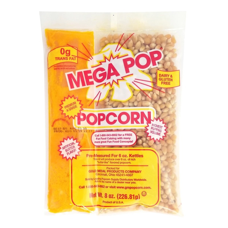 Gold Medal 2836 Mega Pop Corn/Oil/Salt Kits for 6 oz. Kettles - 36/Case