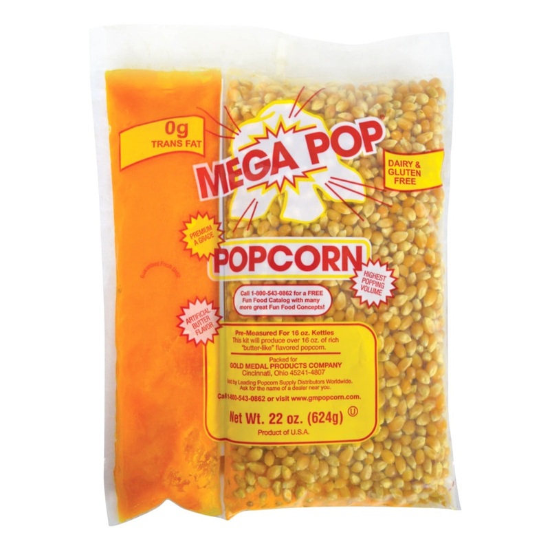 Gold Medal 2846 Mega Pop Corn/Oil/Salt Kits for 16 oz Kettles - 20/Case