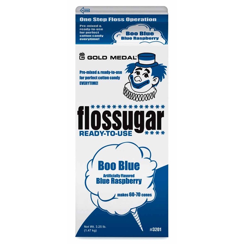 Gold Medal 3201 Flossugar Cotton Candy Floss Sugar 1/2 gal. - Boo Blue (Blue Raspberry)