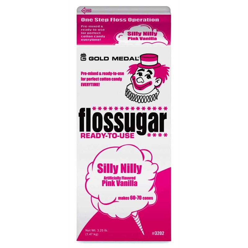 Gold Medal 3202 Flossugar Cotton Candy Floss Sugar 1/2 gal. - Silly Nilly (Pink Vanilla)