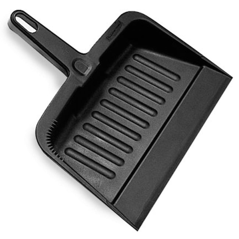 Rubbermaid FG200500CHAR Heavy-Duty Plastic Dust Pan - Charcoal