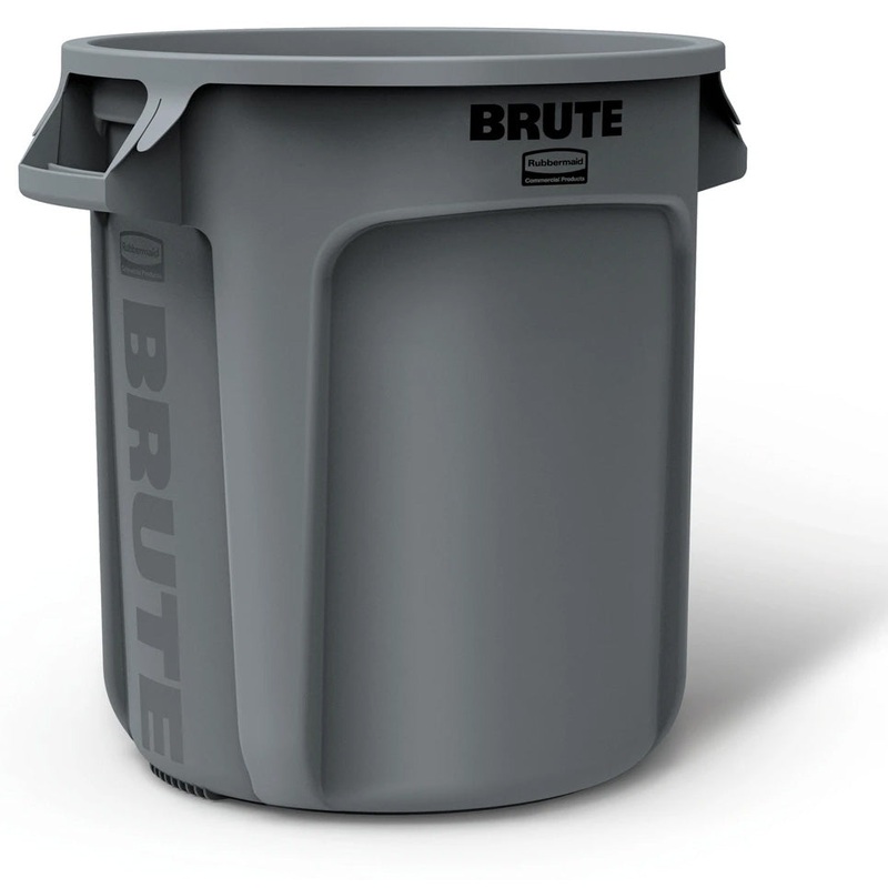 Rubbermaid FG261000GRAY Vented BRUTE Round Container 10 Gal. - Gray