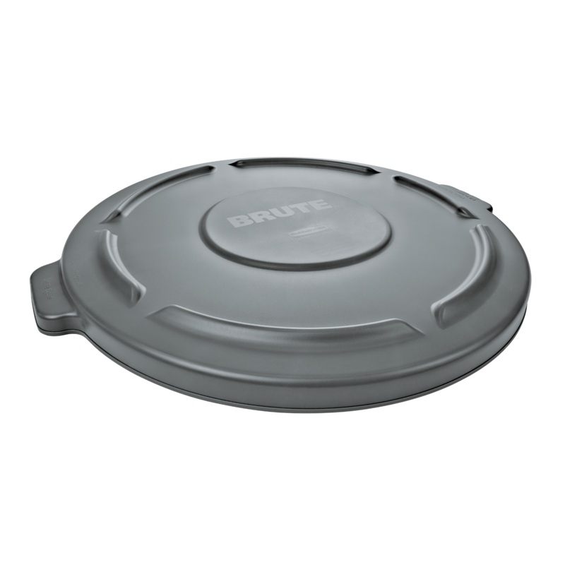 Rubbermaid FG263100GRAY BRUTE Self-Draining Round Flat Lid for use with 32-Gallon Container - Gray