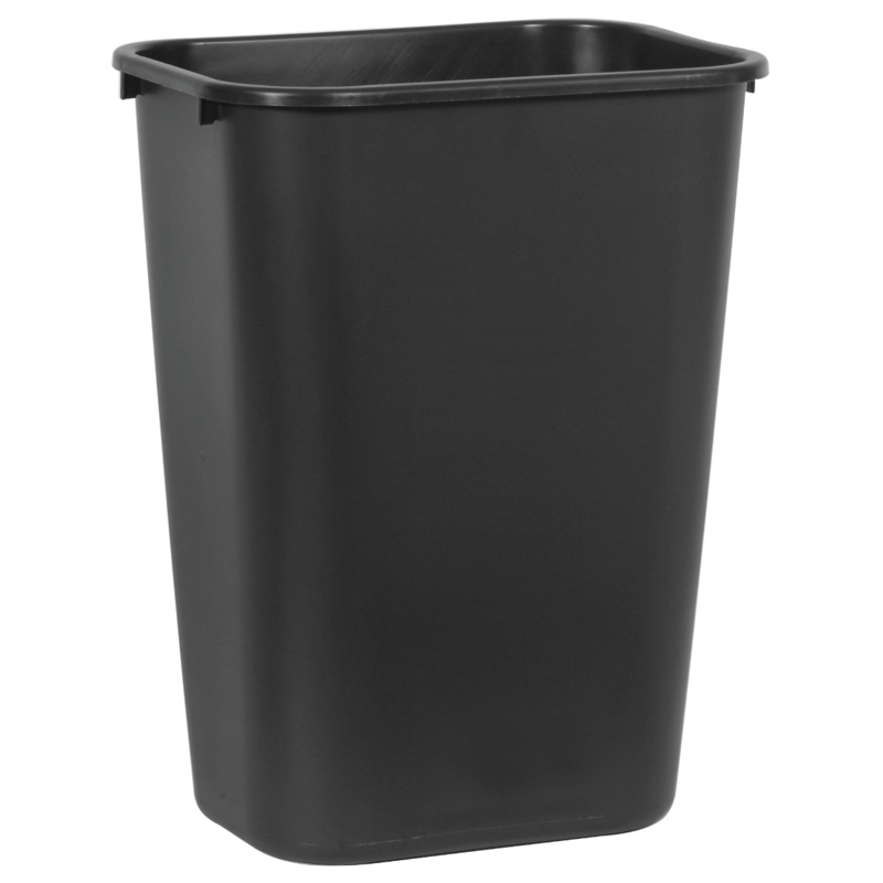 Rubbermaid FG295700BLA Large Rectangular Wastebasket / Trash Can 44-1/4 Qt. - Black