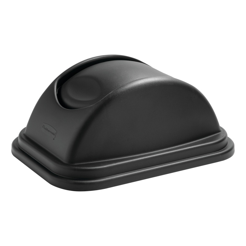 Rubbermaid FG306700BLA Untouchable Swing-Top Dome Lid for 41.3 Qt. / 10-1/4-Gallon Wastebasket - Black