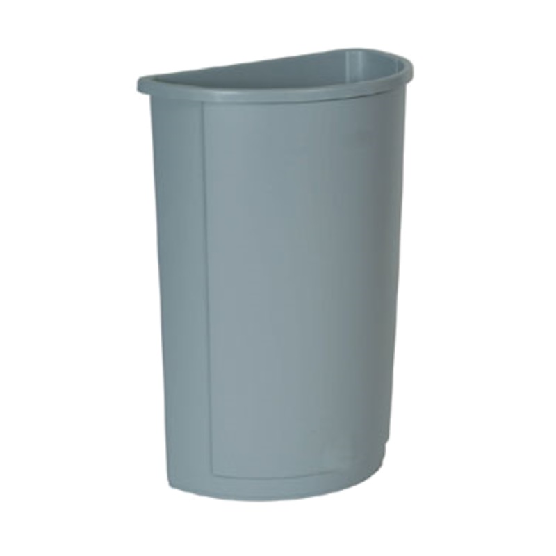 Rubbermaid FG352000GRAY Untouchable Half Round Container 21 Gal - Gray