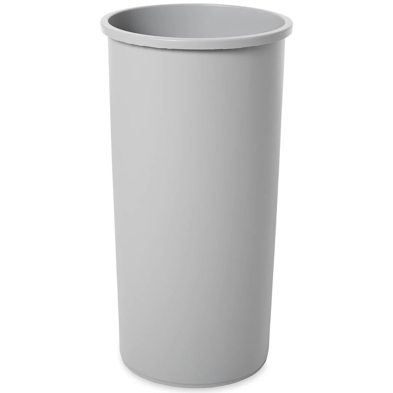 Rubbermaid FG354600GRAY Untouchable Round Container / Trash Can 22 Gal. - Gray - 4/Case