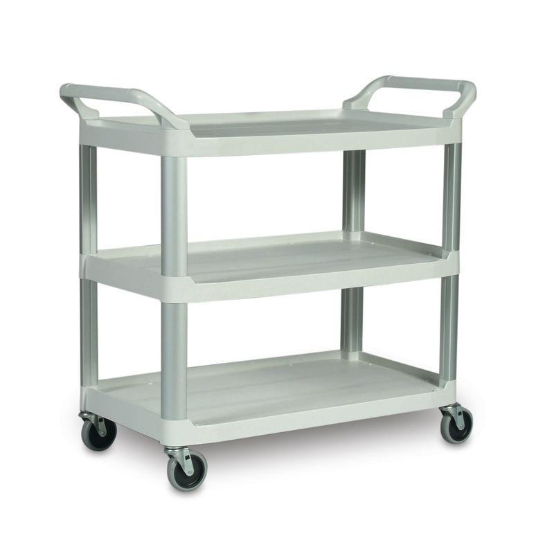 Rubbermaid FG409100OWHT Xtra 3 Shelf  Utility Cart / Bus Cart 40" x 20" x 37"H - White - 300 lb. Capacity