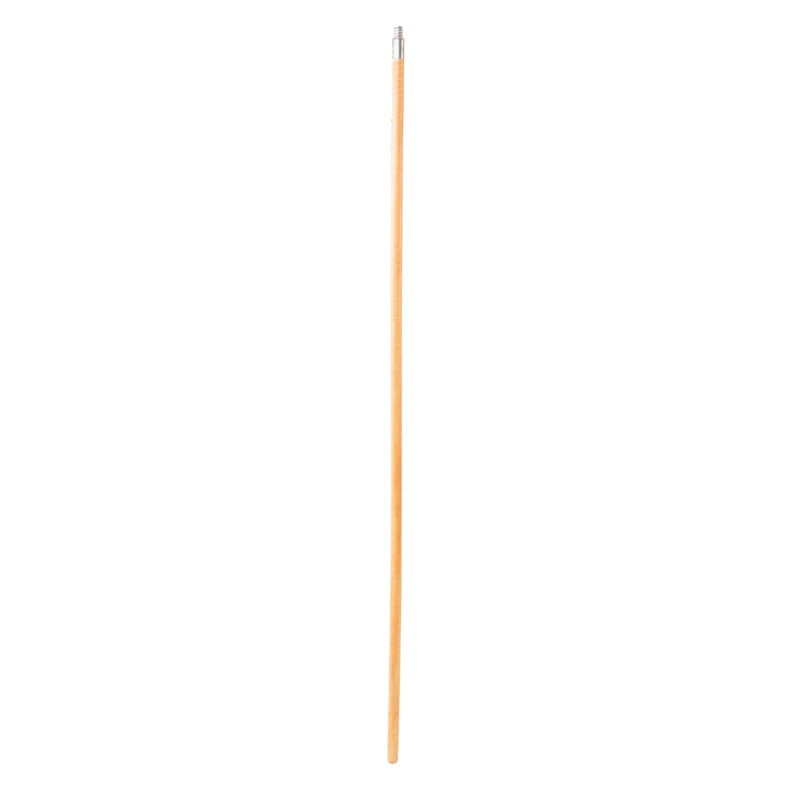 Rubbermaid FG636400LAC Metal Tip Threaded Wood Broom Handle 60" - Natural Lacquered