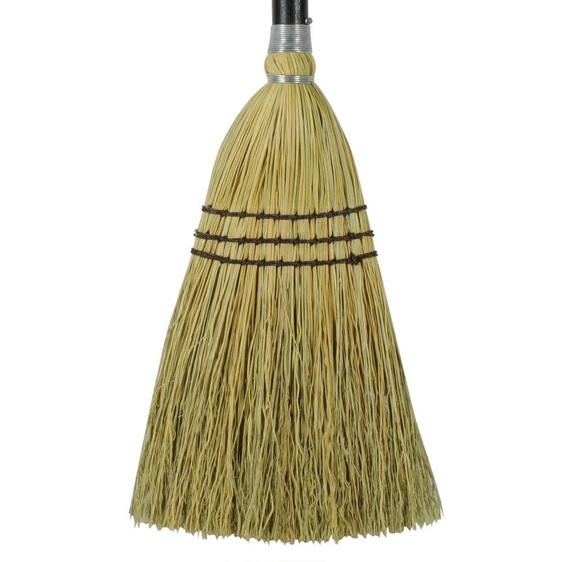Rubbermaid FG637300BRN Lobby Broom with Straight Corn Bristles & Brown Handle 38"
