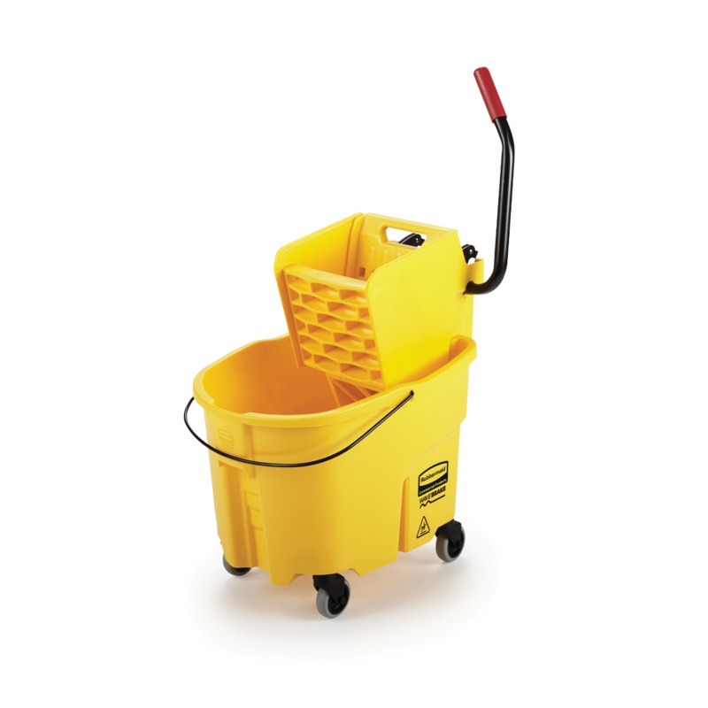 Rubbermaid FG758088YEL WaveBrake Side-Press Mop Bucket and Wringer 35 qt. - Yellow