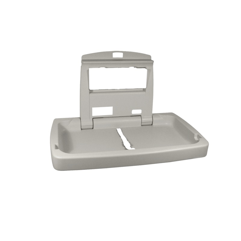 Rubbermaid FG781888LPLAT Wall-Mounted Horizontal Baby Changing Station - Platinum