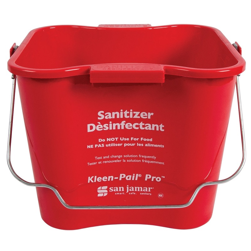 San Jamar KPP256RD Kleen-Pail Pro Red Plastic Sanitizing Pail 8 qt.