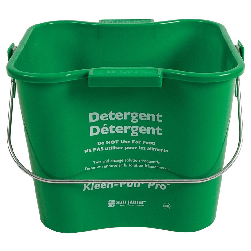 San Jamar KPP97GN Kleen-Pail Pro Green Plastic Cleaning Pail 3 qt.