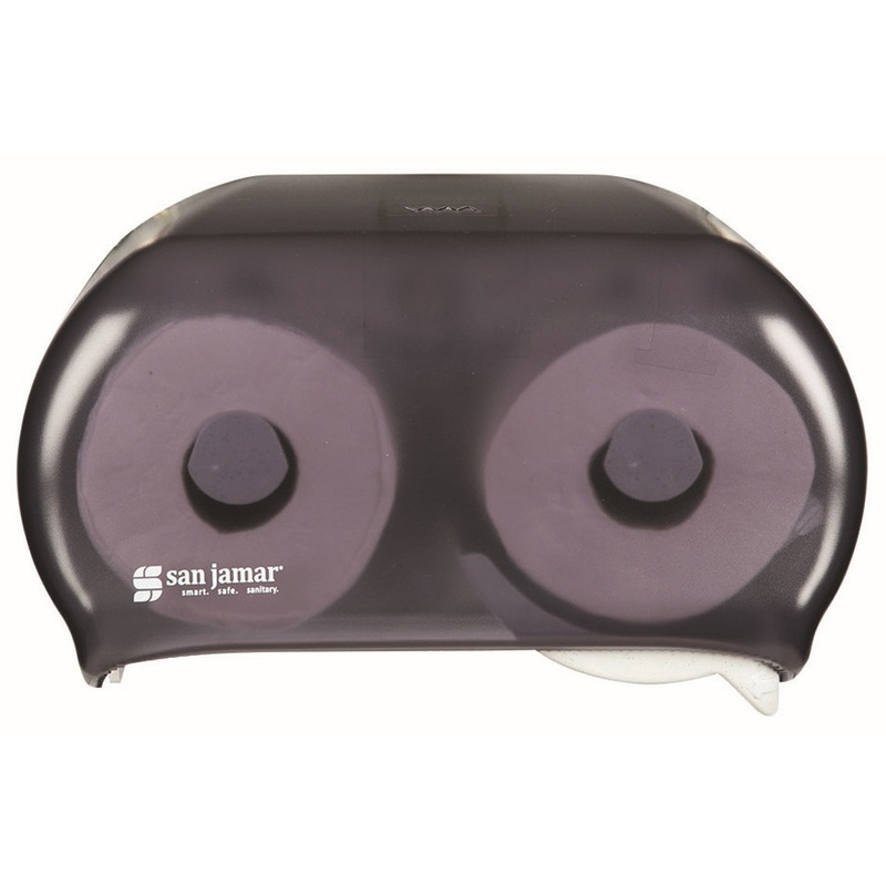 San Jamar R3600TBK Versatwin Classic Bath Tissue Dispenser - Translucent Black Pearl - Holds (2) 5-1/2" Rolls