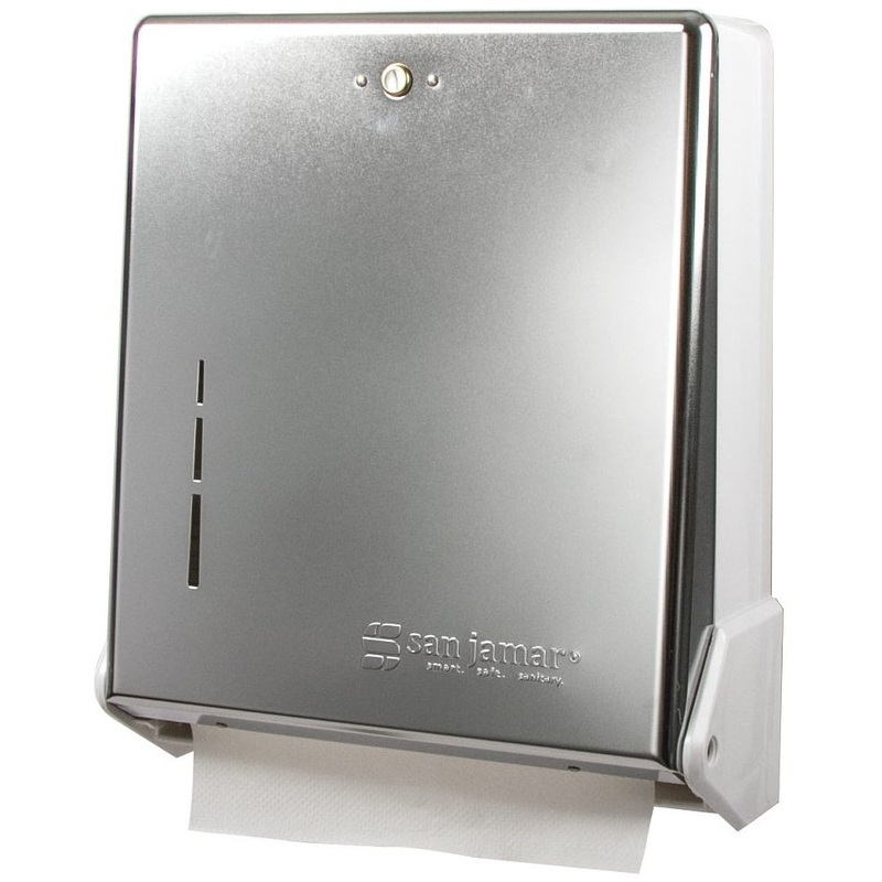 San Jamar T1905XC Classic Truefold Wall Mount Paper Towel Dispenser - Chrome - Holds (500) Multifold / (300) C-Fold Towels
