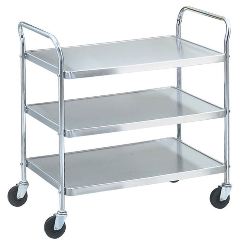 Vollrath 97105 400 lb. 3 Shelf Utility Cart / Bus Cart 36-1/2"H - Chrome Plated