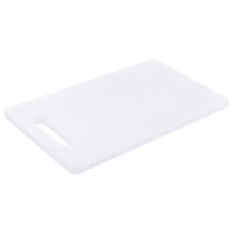 Browne 57360601 Color-Coded Medium Density Polyethylene Cutting Board with Handle 6" x 10" x 1/2" - White