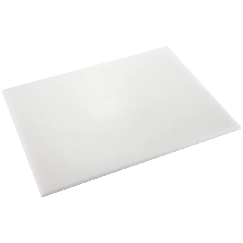 Browne 57361201 Color-Coded Medium Density Polyethylene Cutting Board 12" x 18" x 1/2" - White