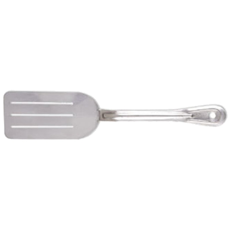 Browne 573716 Stainless Steel Slotted Turner with 5-7/8"L x 3"W Blade & Grooved Handle 14" OAL