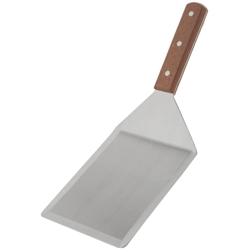 Browne 574318 Extra-Weight Stiff Stainless Steel Solid Turner with 5"L x 6"W Blade & Hardwood Handle 13" OAL