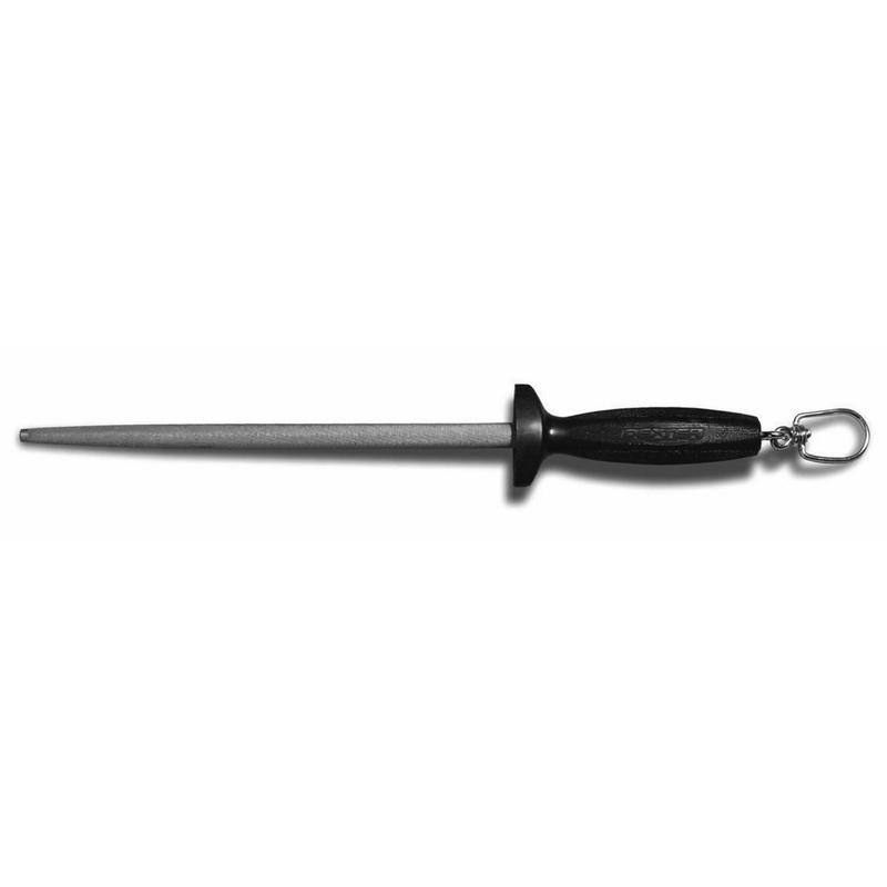 Dexter-Russell 12SXL-PCP Traditional Knife Sharpening Steel with Black Poly Handle & Swivel Ring 12"