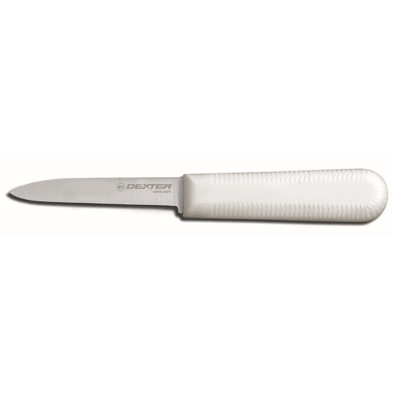 Dexter-Russell S104PCP Sani-Safe Cook's Style Paring Knife with White Poly Handle 3-1/4"