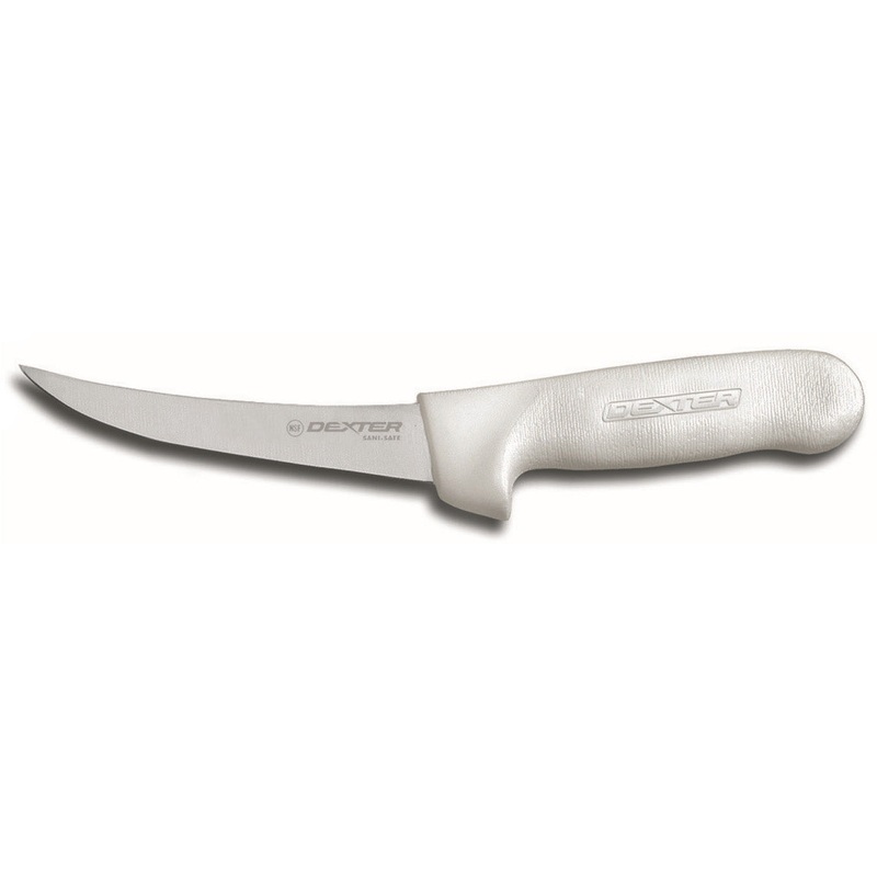 Dexter-Russell S131F-5 Sani-Safe Flexible Curved Boning Knife with White Poly Handle 5"