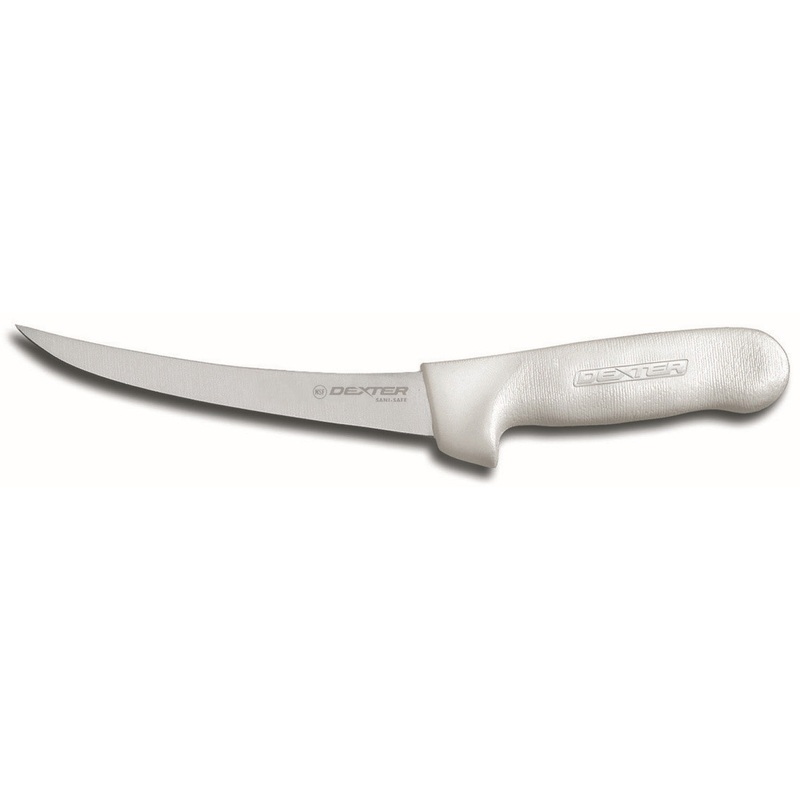 Dexter-Russell S131F-6PCP Sani-Safe Flexible Curved Boning Knife with White Poly Handle 6"