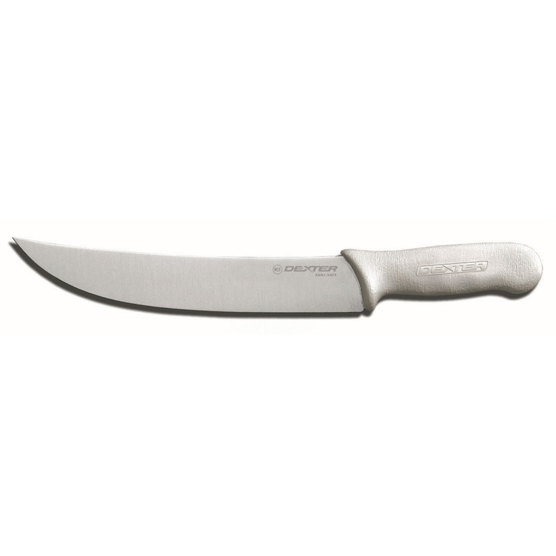 Dexter-Russell S132-10PCP Sani-Serv Cimeter Steak Knife with White Poly Handle 10"