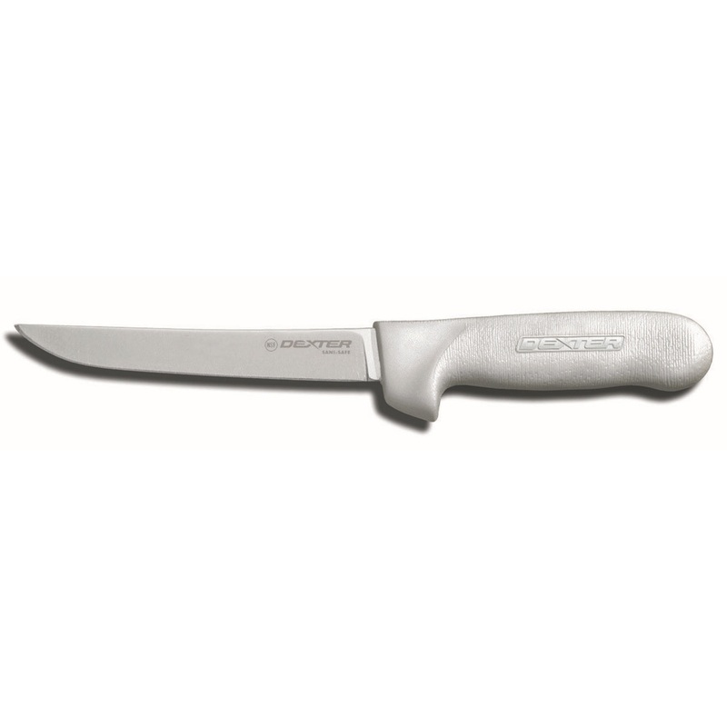 Dexter-Russell S136PCP Sani-Safe Wide Boning Knife with White Poly Handle 6"