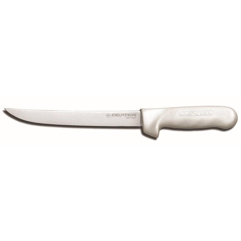 Dexter-Russell S138PCP Sani-Safe Wide Fillet Knife with White Poly Handle 8"