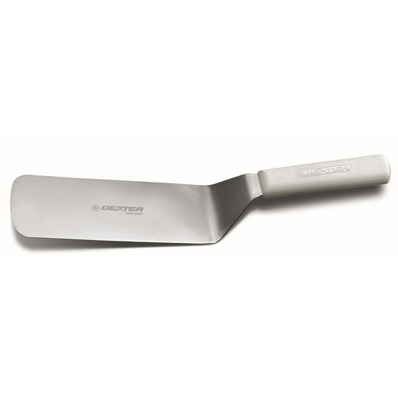 Dexter-Russell S286-8PCP Sani-Safe Solid Cake Turner with White Poly Handle 8" x 3"