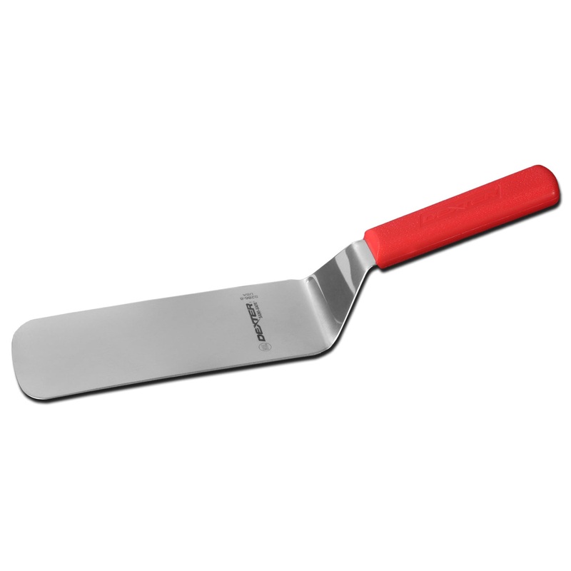 Dexter-Russell S286-8R-PCP Sani-Safe Solid Cake Turner with Red Poly Handle 8" x 3"