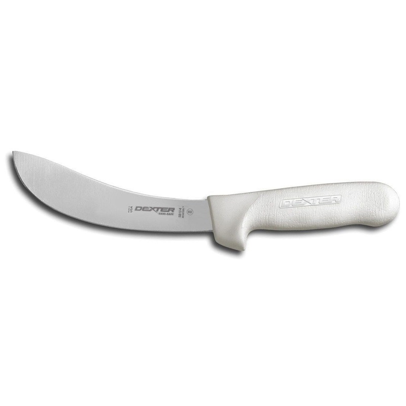 Dexter-Russell SB12-6 Sani-Safe Curved Skinning Knife with White Poly Handle 6"