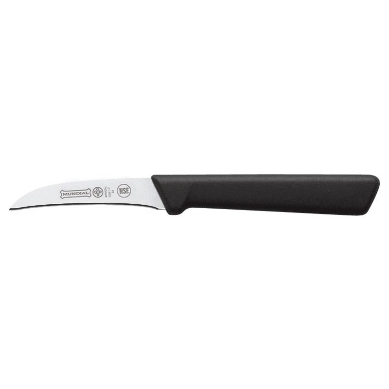 Mundial 0541-3 Antimicrobial Peeling / Tourne' Paring Knife with Black Poly Handle 3"