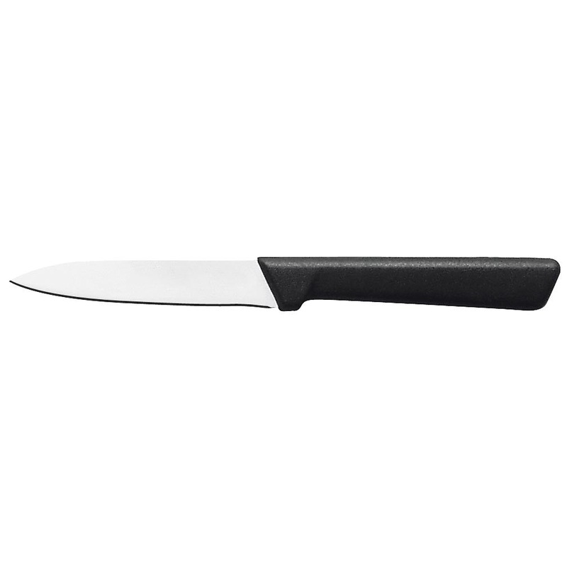 Mundial SC0547-4 Antimicrobial Paring Knife with Black Poly Handle 4" - 3/pk