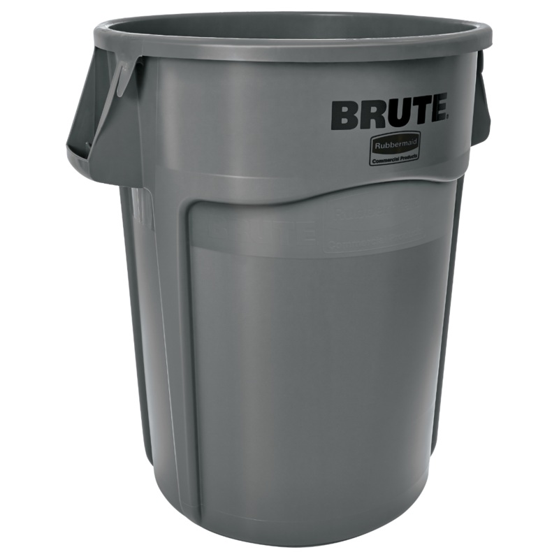 Rubbermaid FG264360GRAY Vented BRUTE Round Container 44 Gal. - Gray