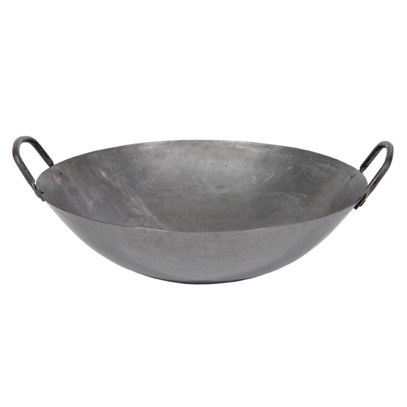 Town 34716 Hand Hammered Steel Cantonese Wok 16" with 2 Riveted Handles