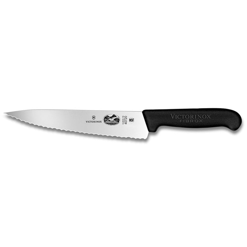 Victorinox 5.2033.19-X1 Serrated Chef's Knife with Black Fibrox Handle 7-1/2"