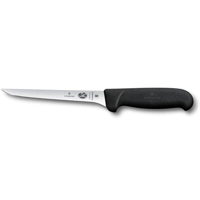 Victorinox 5.6413.15-X6 Narrow Flexible Boning Knife with Black Fibrox Handle 6"