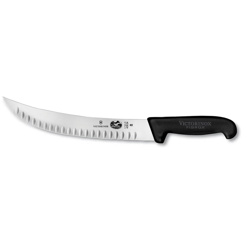 Victorinox 5.7323.25 Curved Granton Edge Cimeter Knife with Black Fibrox Handle 10"