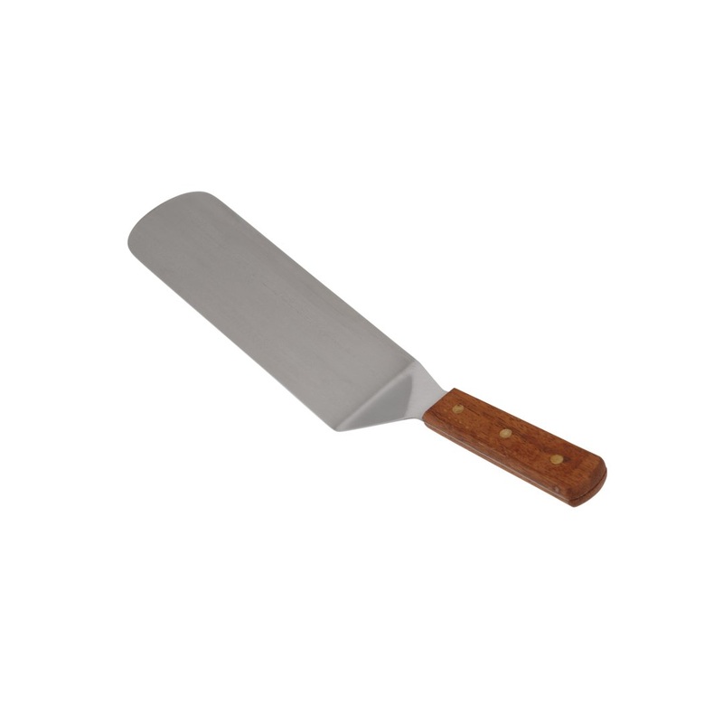 Vollrath 48081 Flexible Stainless Steel Solid Hamburger Turner with Wood Handle 14"OAL