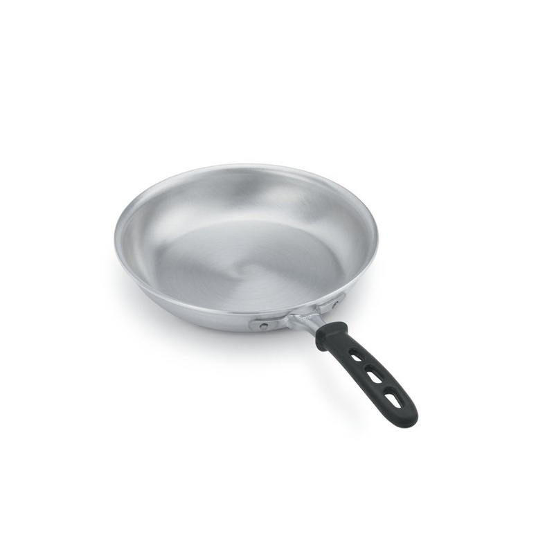 Vollrath 67910 Wear-Ever Fry Pans with Natural Finish and TriVent Silicone Handle 10"
