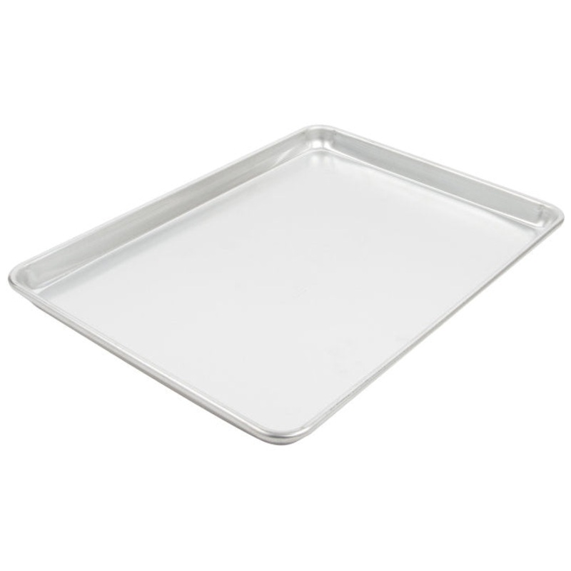 Vollrath 9303 Wear-Ever Heavy Duty 1/2 Size 19 Gauge Wire in Rim Aluminum Bun / Sheet Pan 18" x 13"