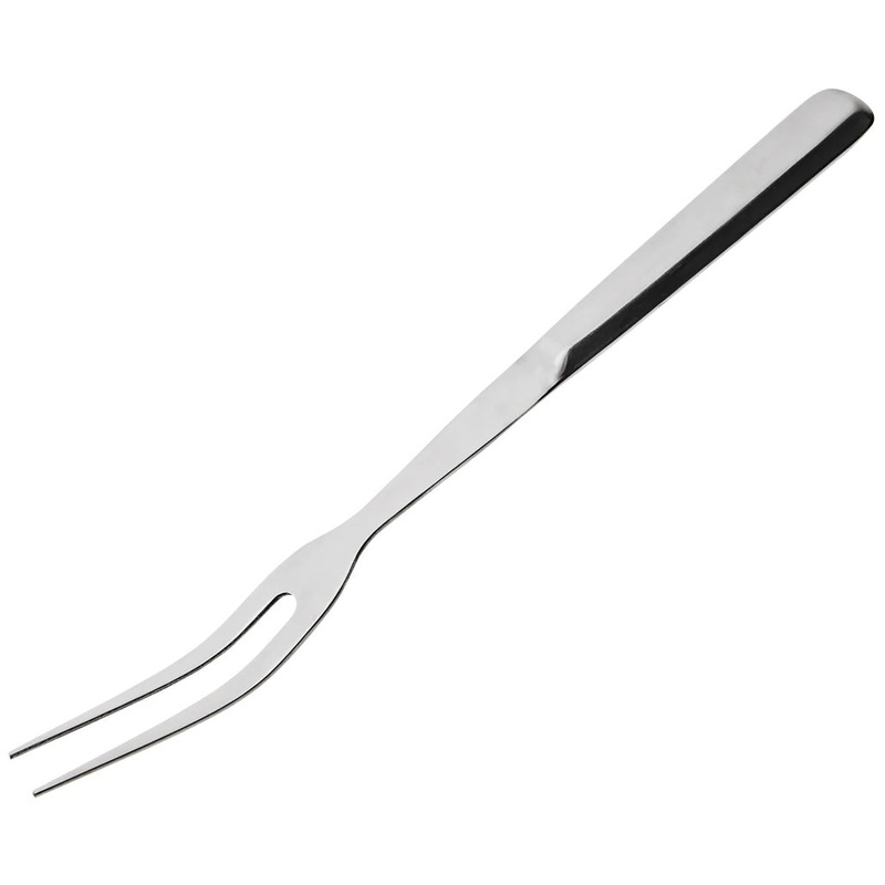 Browne 573150 Elite One-Piece Stainless Steel 2-Tine Pot Serving Fork with Hollow Handle 11"