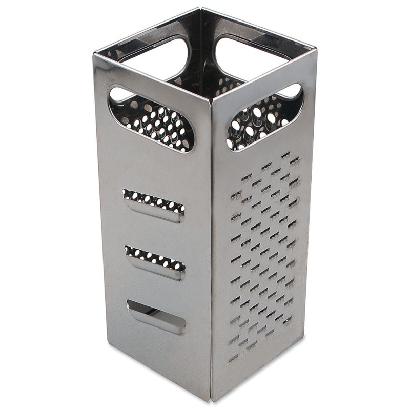 Browne 5753300 Stainless Steel 4-Sided Box Grater with Handles 4" x 4" x 9"H