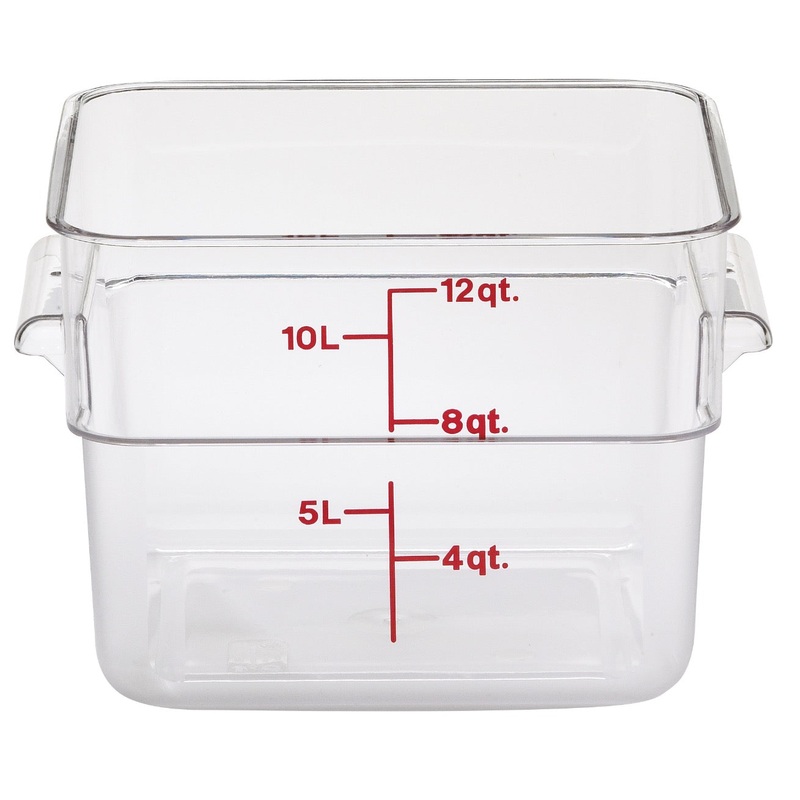 Cambro 12SFSCW135 CamSquare Food Container w/ Graduations 12 qt. Clear