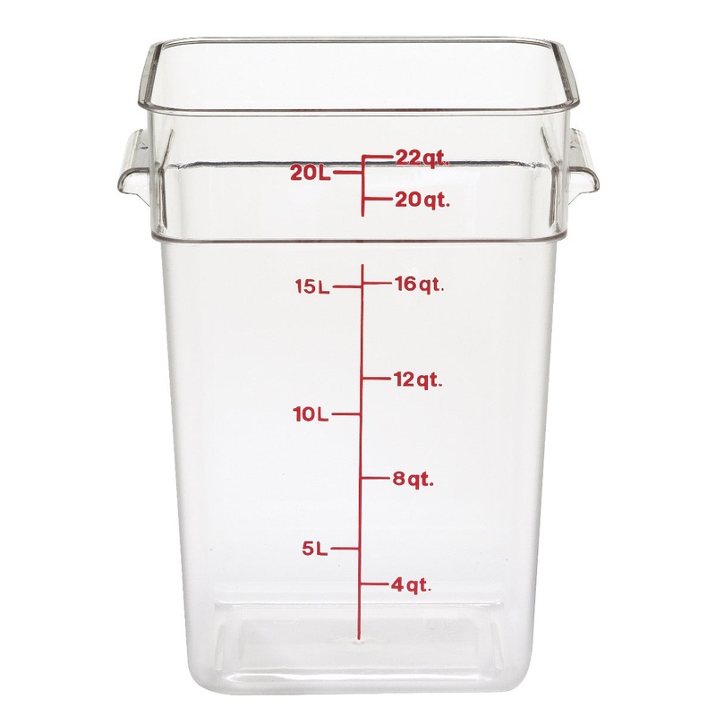 Cambro 22SFSCW135 CamSquare Food Container w/ Graduations 22 qt Clear